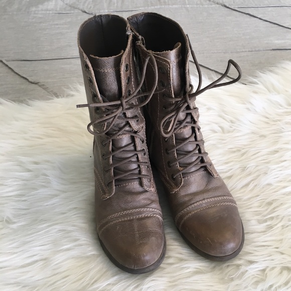 Steve Madden Shoes - Steve Madden Leather Combat Boots Size 8.5